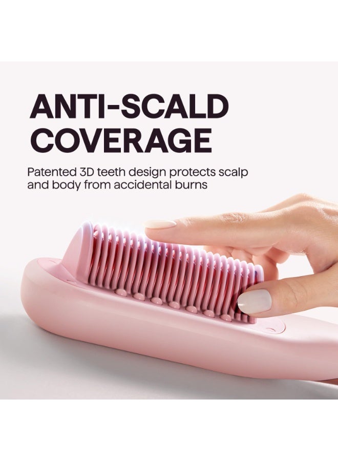 Pro Steam Hair Straightener Brush, Steamline Pro 3 in 1 Straightening Brush, Steam Reduces Damage, Nourishes Hair, and Expedites Straightening - Image 3